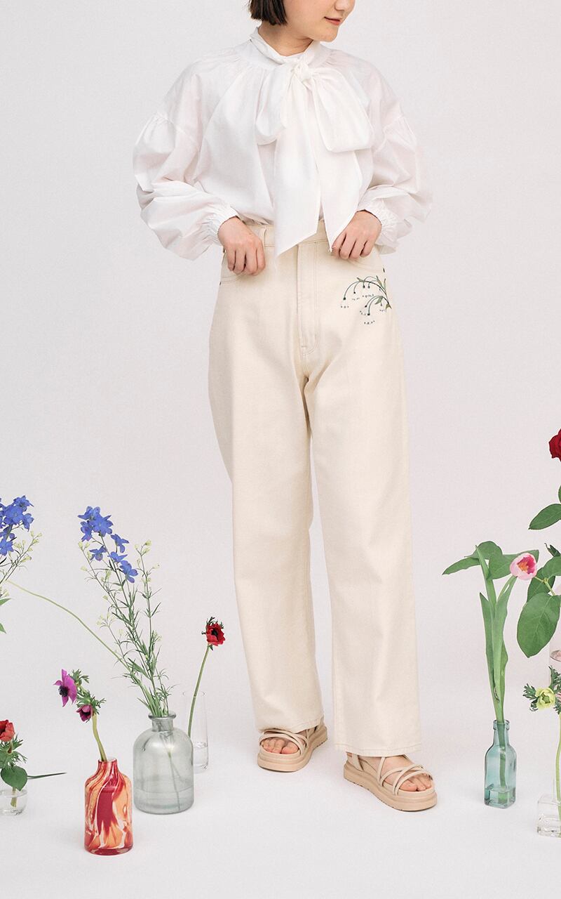 maegamimamiiイラスト刺繍/WIDEPANTS_5190049