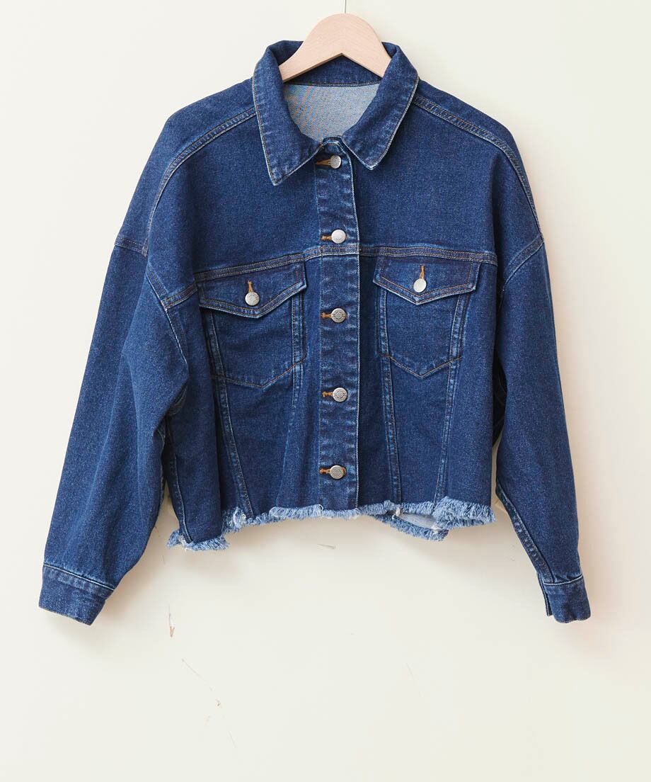 FRINGE DENIM JACKET/裾フリンジデニムジャケット_5198062